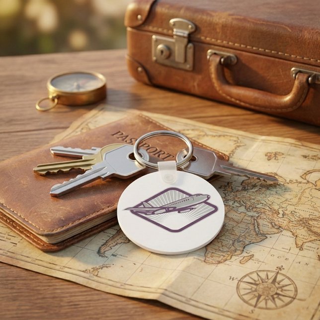 Vintage Retro Jet Airplane Aviation Key Ring (Creator Uploaded)