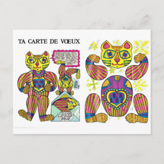 Vintage, retro Jointed animal greetings card