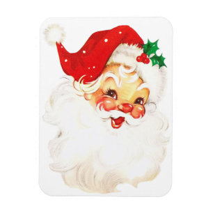 Vintage Retro Jolly Old Santa Claus Christmas Magnet
