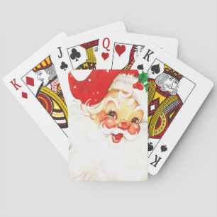 Vintage Retro Jolly Old Santa Claus Christmas Playing Cards