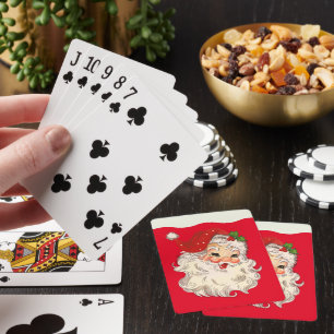 Vintage Retro Jolly Santa Claus Christmas Playing Cards
