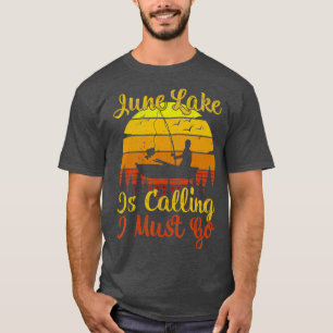 Vintage Retro June Lake Is Calling I Must Go T-Shirt