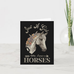 Vintage Retro Just A Girl Who Loves Horses1 Card