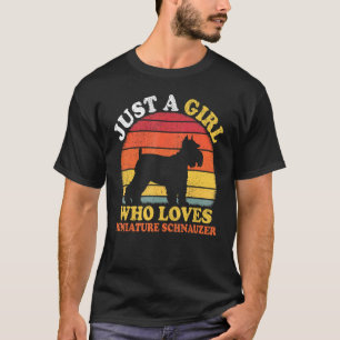 Vintage Retro Just A Girl Who Loves Miniature Schn T-Shirt