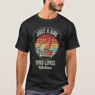 Vintage Retro Just A Girl Who Loves Wolves Wolf  G T-Shirt