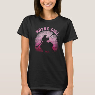 Vintage Retro Kayak Girl Women Canoe Kayak Kayakin T-Shirt