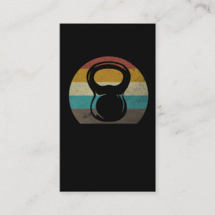Vintage Retro Kettlebell Gym Workout Business Card
