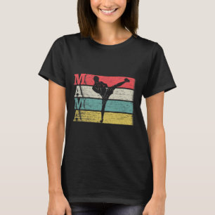 Vintage Retro Kickboxing Mama Kickbox Silhouette F T-Shirt