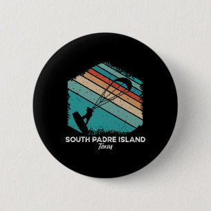 Vintage Retro Kitesurf South Padre Island Kite Sur 6 Cm Round Badge
