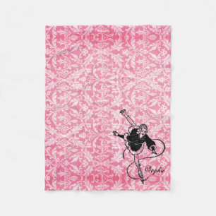 Vintage Retro Lady Figure Skating Personalised Fleece Blanket