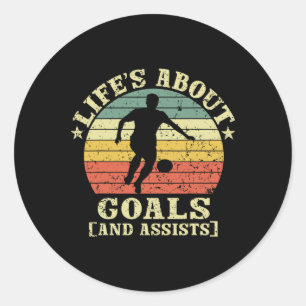 Vintage Retro Life's About Goals And Ists  Classic Round Sticker