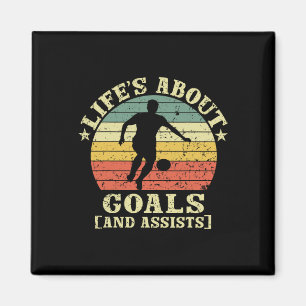 Vintage Retro Life's About Goals And Ists  Magnet
