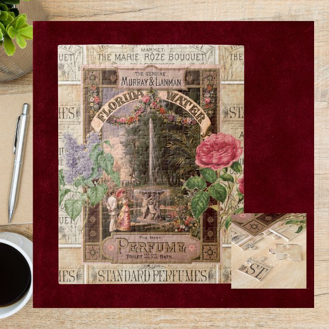 Vintage Retro Lilac Rose Perfume Soap Jigsaw Puzzle (1000+ Piece Puzzle Set - Challenge
)