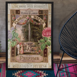 Vintage Retro Lilac Rose Perfume Soap Poster