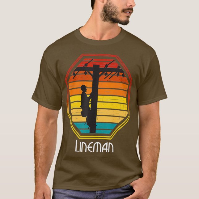 Vintage Retro Lineman Shirt Line Worker (Front)