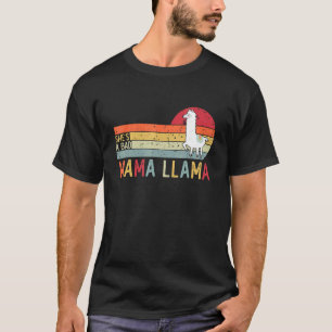 Vintage Retro Llama For Men Women She's a Bad Mama T-Shirt