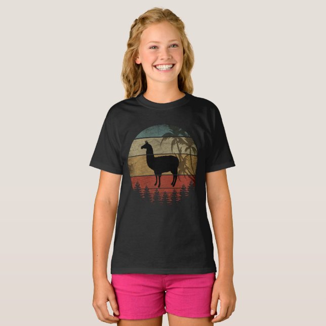 VINTAGE RETRO LLAMA T-Shirt (Front Full)