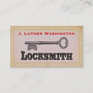 Vintage Retro Locksmith Professional Business Card