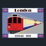 Vintage Retro London Train Postcard Poster<br><div class="desc">Did you see it? As well as a cool retro vintage design we've even added a bit of history!</div>