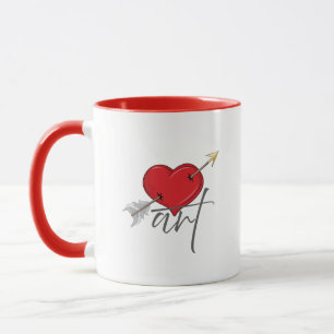 Vintage Retro Love Art Cupid Heart Mug