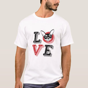 Vintage Retro Love Chihuahua Cute Puppy Funny Dog T-Shirt