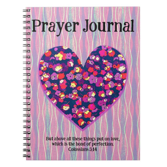 Vintage Retro Love Heart Art Faith Prayer Journal (Front)