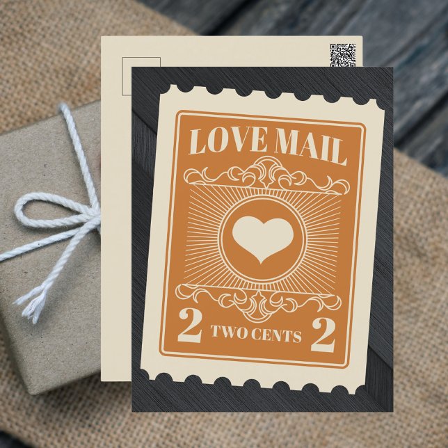 Vintage Retro Love Mail Valentine's Day Postcard (Creator Uploaded)