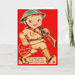 Vintage Retro Marching Soldier Valentine Card