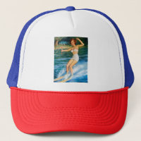 Vintage Retro Medcalf Water Skiing Pin-up Girl