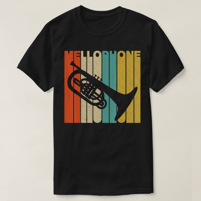 Vintage retro mellophone silhouette  T-Shirt (Design Front)