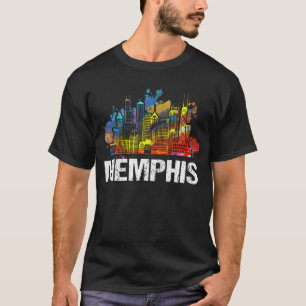 Vintage Retro Memphis Tennessee Skyline Gift T-Shirt
