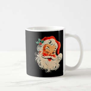 Vintage Retro Merry Christmas Cool Santa Claus Fac Coffee Mug