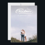 Vintage retro merry Christmas. Holiday Card<br><div class="desc">Vintage retro merry Christmas with hand drawn sprigs. Change the colour to customise. Part of a  collection.</div>