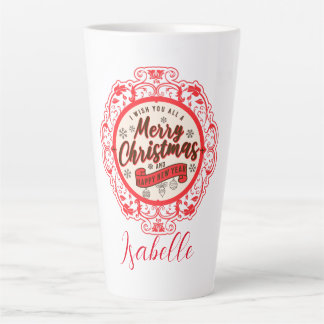 Vintage retro Merry Christmas Latte Mug