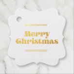 Vintage retro Merry Christmas real gold foil Favour Tags<br><div class="desc">A vintage retro script and real gold foil: your Christmas gift tags will be perfect this year!</div>