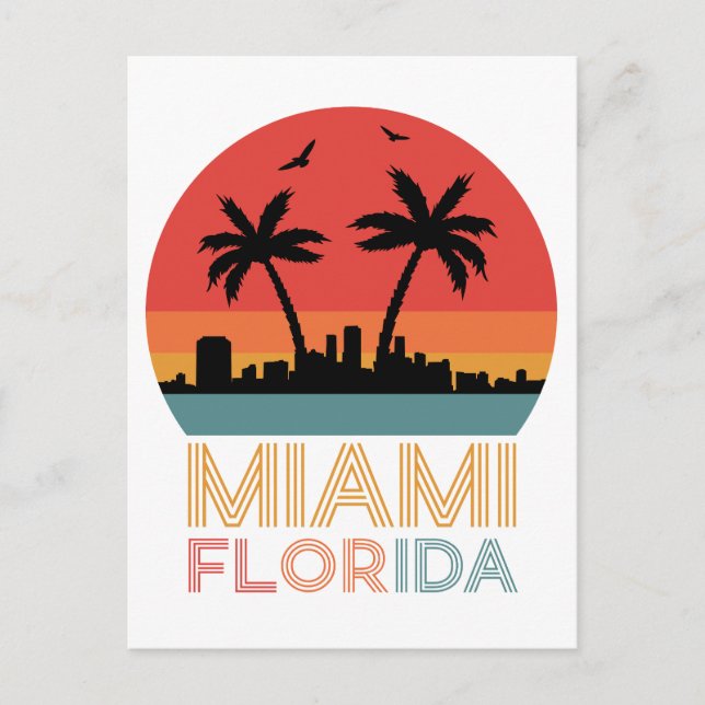 Vintage Retro Miami Florida Postcard (Front)