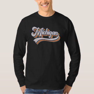 Vintage Retro Michigan State  Men Women Dad Mum Bo T-Shirt