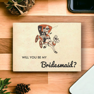 Vintage Retro Mid Century Modern Bridesmaid Card