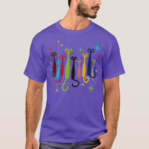 Vintage Retro MidCentury Modern Look Cats 50s 60s T-Shirt