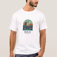 Vintage Retro Minimal Berlin Germany Skyline