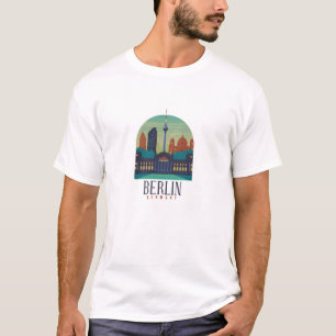Vintage Retro Minimal Berlin Germany Skyline T-Shirt