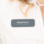 Vintage Retro Minimal Trendy Smoke Blue Name Tag<br><div class="desc">A simple stylish custom design with retro typography on a smoke blue background. The text can easily be personalised to make a design as unique as you are! The perfect trendy bespoke design for personal or business use!</div>