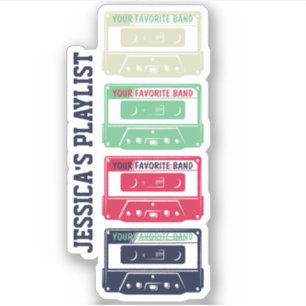Vintage Retro Mix Tape Audio Cassette Custom Band