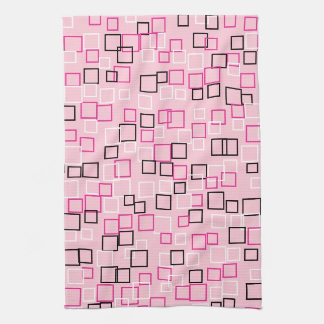 Vintage Retro Mod Pink Kitchen Towel Gift (Vertical)