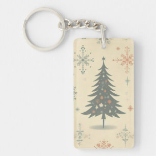 Vintage/Retro modern Christmas/winter Key Ring