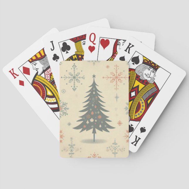 Vintage/Retro modern Christmas/winter Playing Cards (Back)