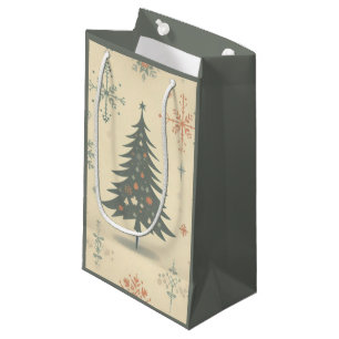 Vintage/Retro modern Christmas/winter Small Gift Bag