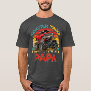 Vintage Retro Monster Truck Papa Driver Lover Fath T-Shirt