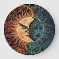 Vintage Retro Moon & Sun