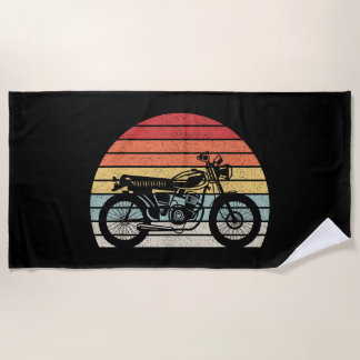 Vintage Retro Motorcycle Beach Towel